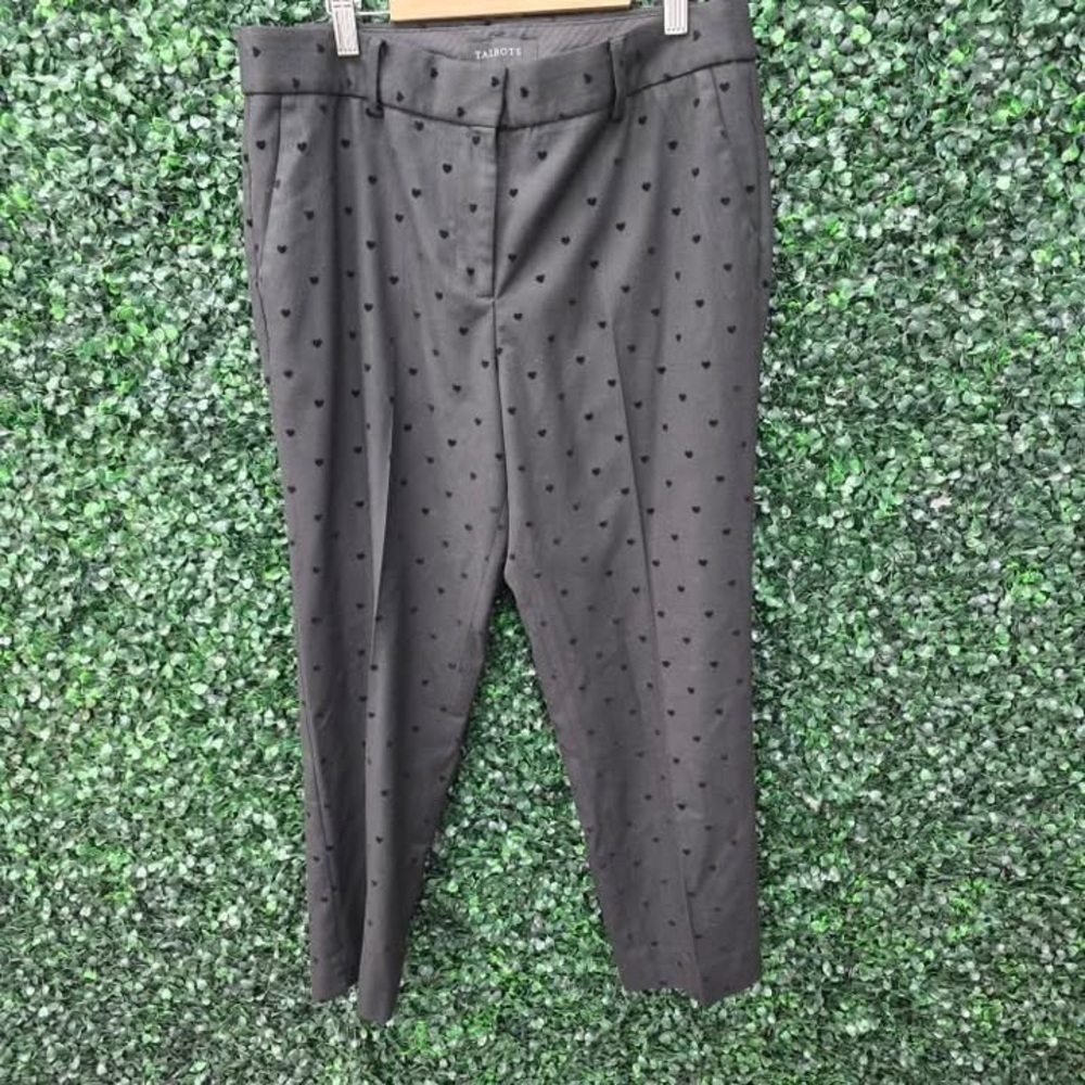 Talbots Hampshire Ankle Pants - Adorable Heart Print, Size 10P!
